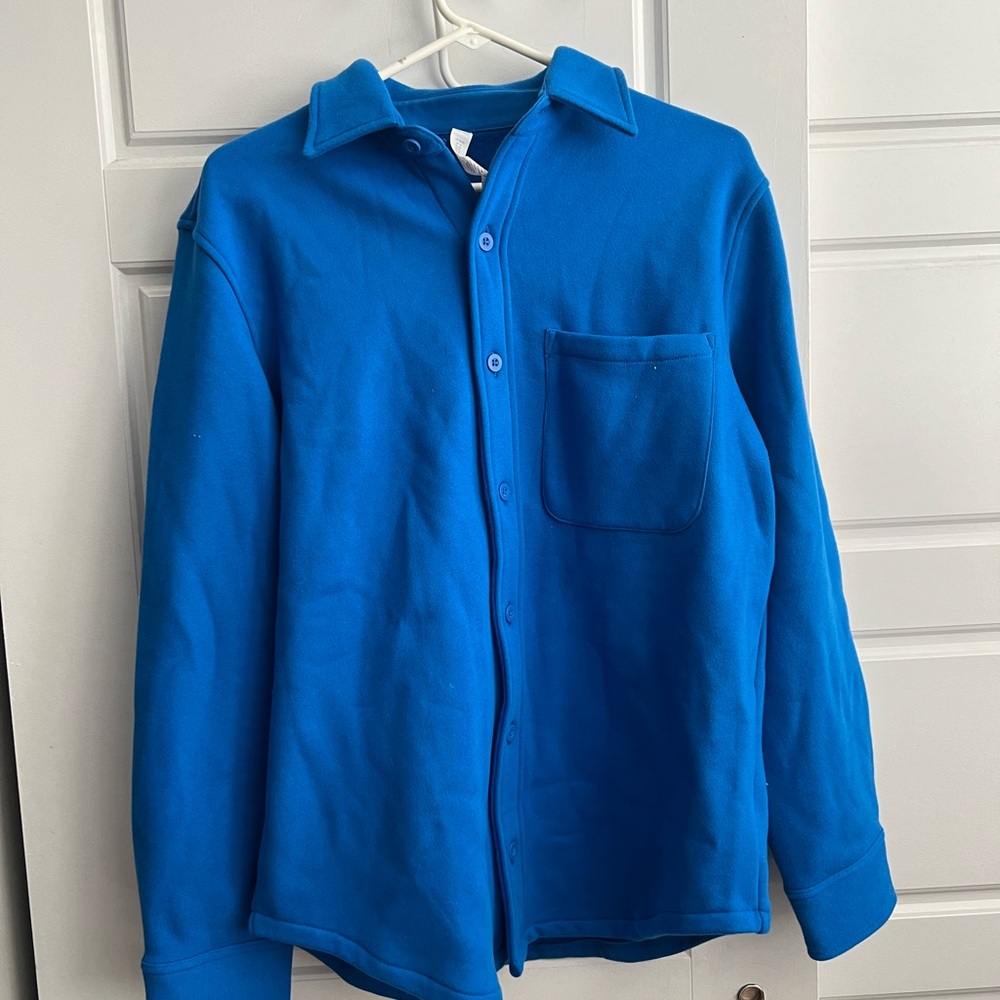 CRZ YOGA Blue Casual Button Down Shirt